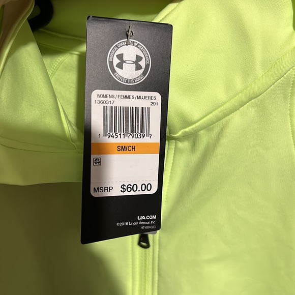 NWT Under Armor lime green Fitted Women’s Pullover size Small - Picture 5 of 6